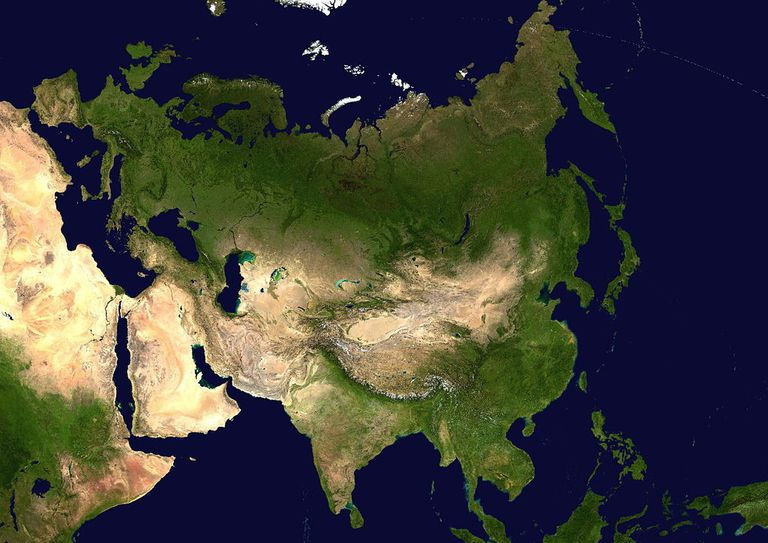 Satellitenbild der eurasischen Landmasse