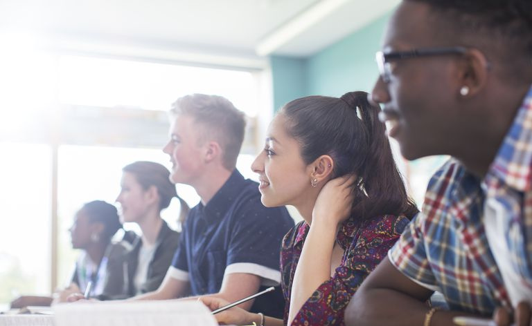Elever i klasserommet under leksjonen