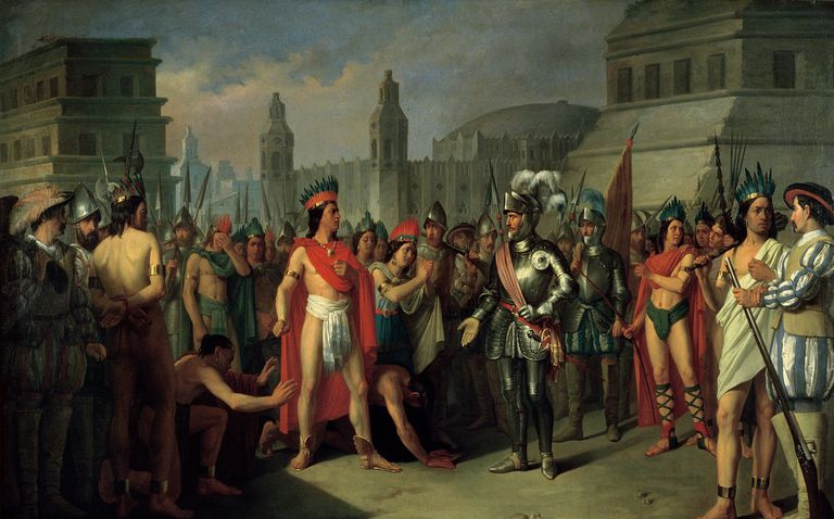 Fengslingen av Guatimocin av troppene til Hernan Cortes, 1856