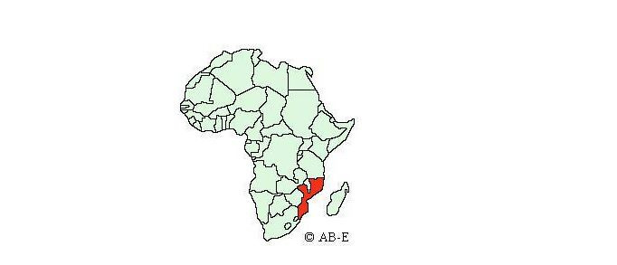 Mozambik na mapie Afryki