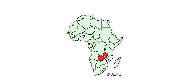 Zambia na mapie Afryki