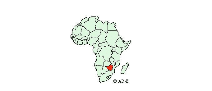 Zimbabwe na mapie Afryki