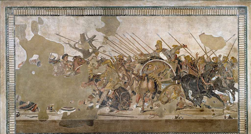 Mosaico della Battaglia di Isso tra Alessandro Magno e Dario III