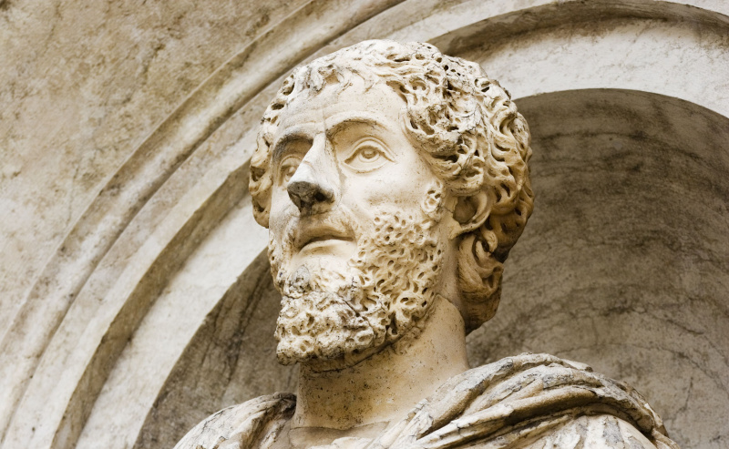 Una antigua escultura romana del filósofo Platón