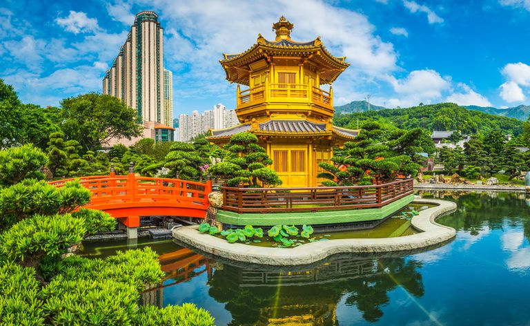 En pagode i Hong Kong