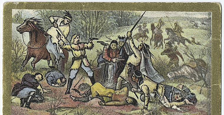 Little Bighorn em um cartão comercial