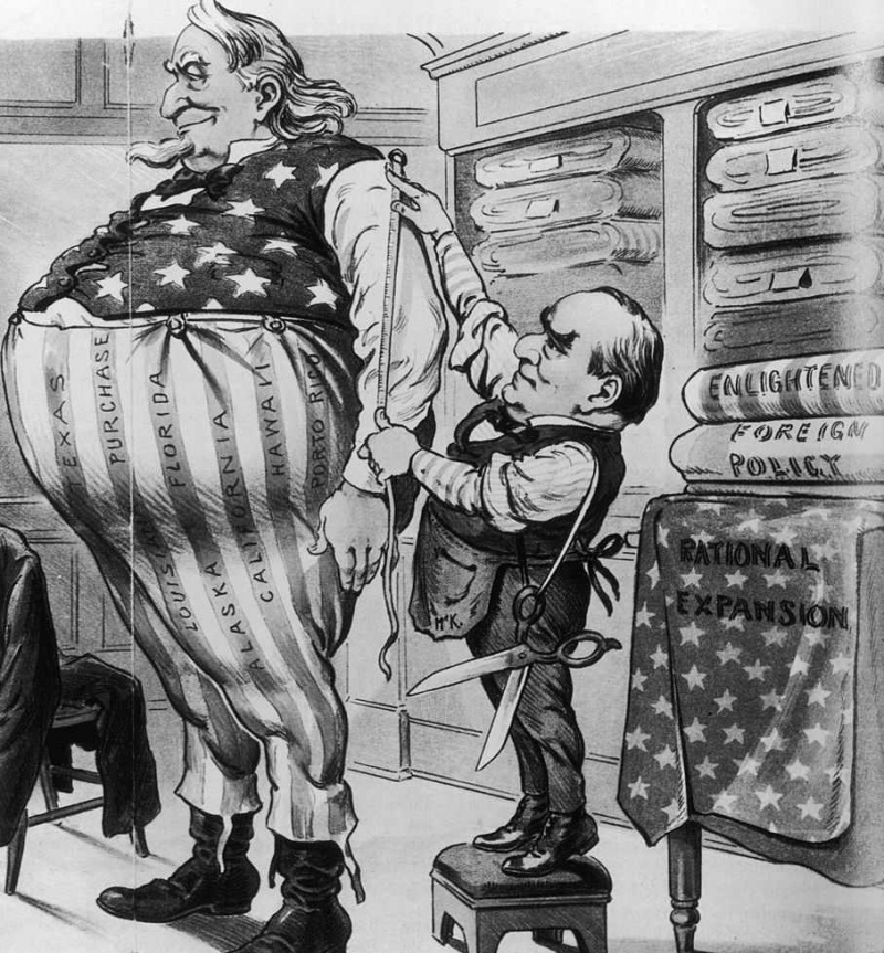 Karikatūra par amerikāņu ekspansionismu, 1900. gads