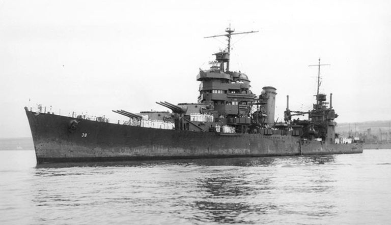 USS San Francisco, nave ammiraglia del contrammiraglio Norman Scott nella battaglia di Cape Esperance, 11/12 ottobre 1942