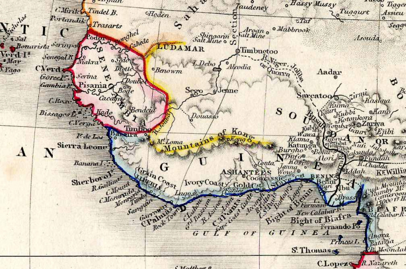 carte montrant le royaume Akan d