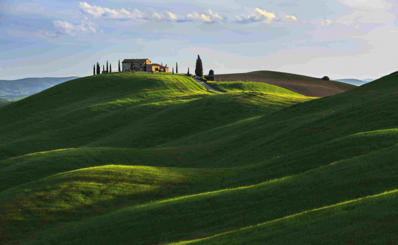 Rolling Hill perto de Asciano, Toscana.