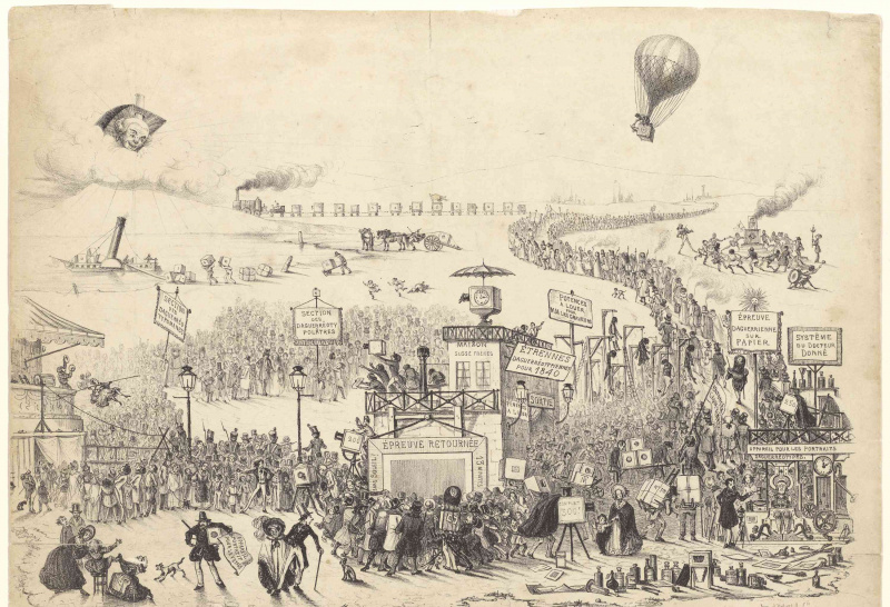 Daguerreotipomania, dezembro de 1839. litografia de Théodore Maurisset