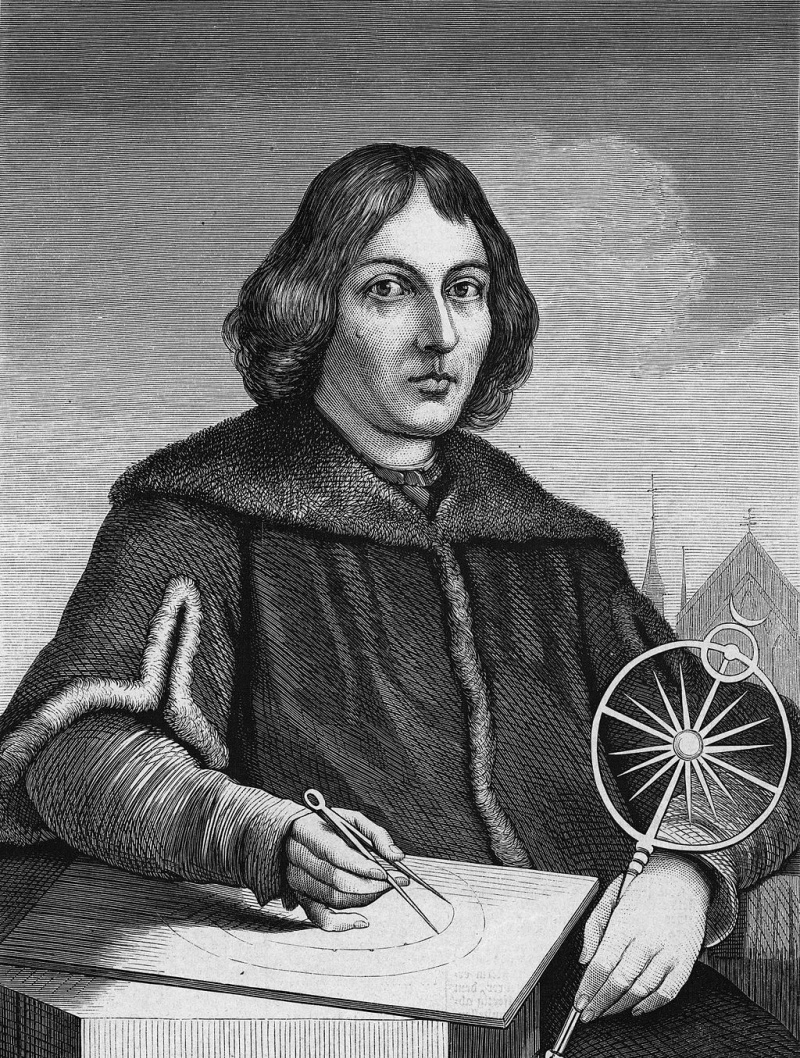 Tintenporträt von Kopernikus.