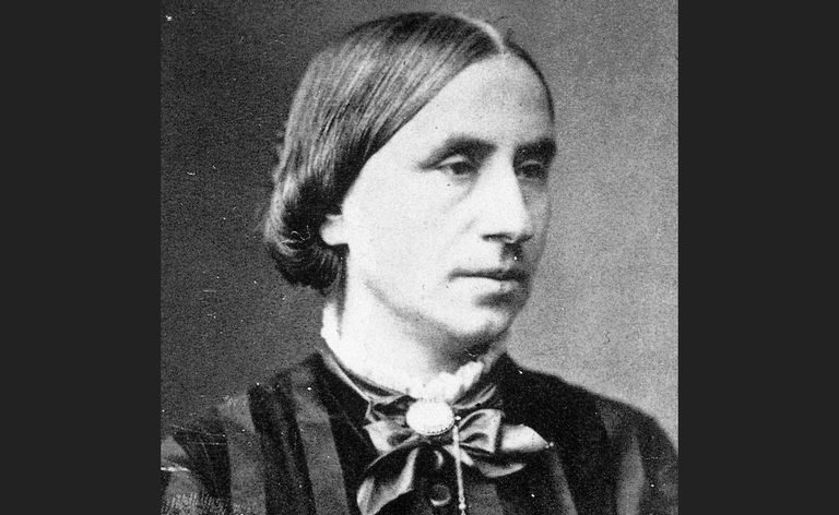 Svart-hvitt portrett av Dorothea Dix, ca 1850