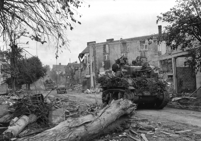 Troupes américaines à Coutances, 1944