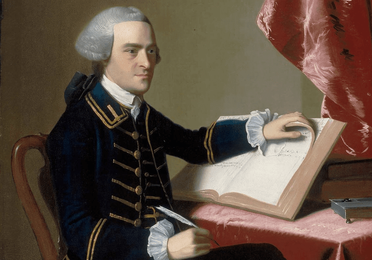 Retrato de John Hancock, ca 1765, por John Singleton Copley. Óleo sobre tela, Museu de Belas Artes de Boston.
