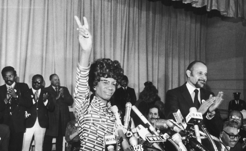 Shirley Chisholm annonçant sa course à la présidence 1972