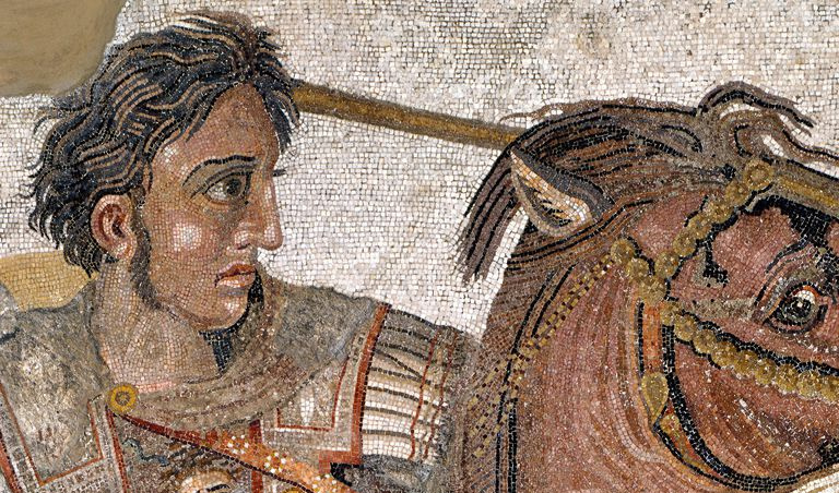 Detalj av mosaikken Alexander den store i slaget ved Issus, Pompeii