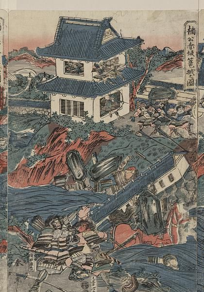 Na tej rycinie z 1809 roku, XIV-wieczna walka samurajów w Japonii.