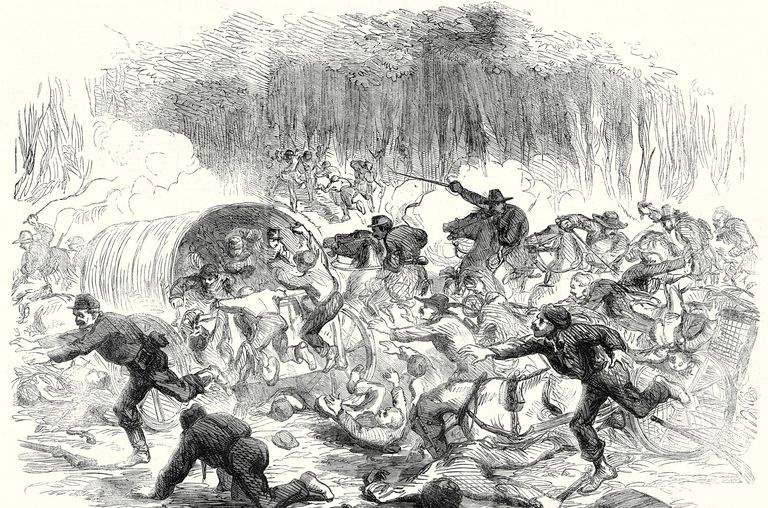 Illustrasjon av retrett ved Bull Run i 1861