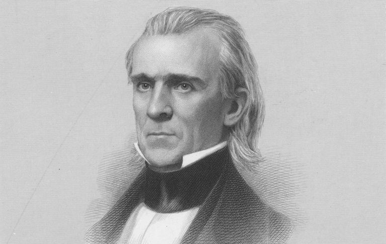 Graviertes Porträt von James K. Polk