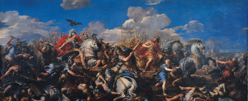 La batalla de Alejandro contra Darío, 1644-1655. Artista: Cortona, Pietro da (1596-1669)