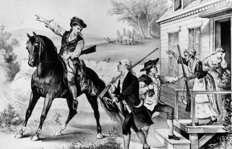 1774: Zgromadzenie pomniejszych ludzi - milicji kolonialnej Nowej Anglii, gotowej w tej chwili do walki z Brytyjczykami