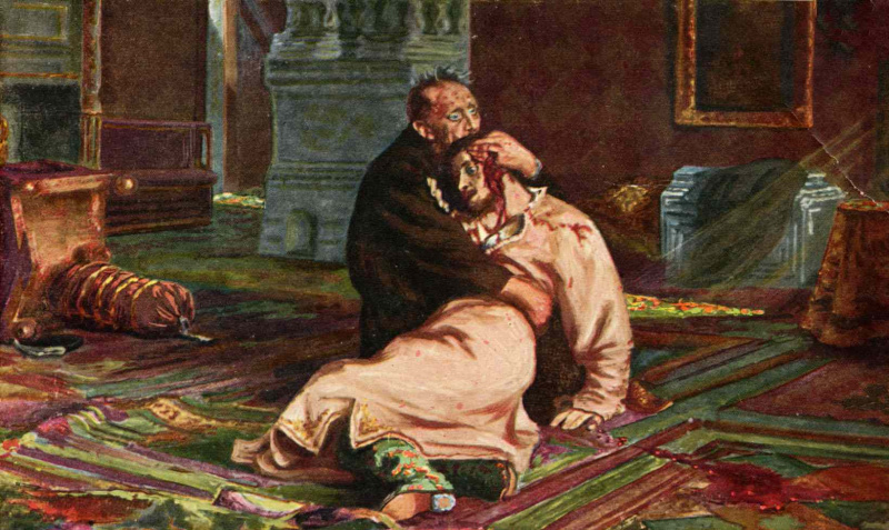 Ivan il Terribile e suo figlio, illustrazione su