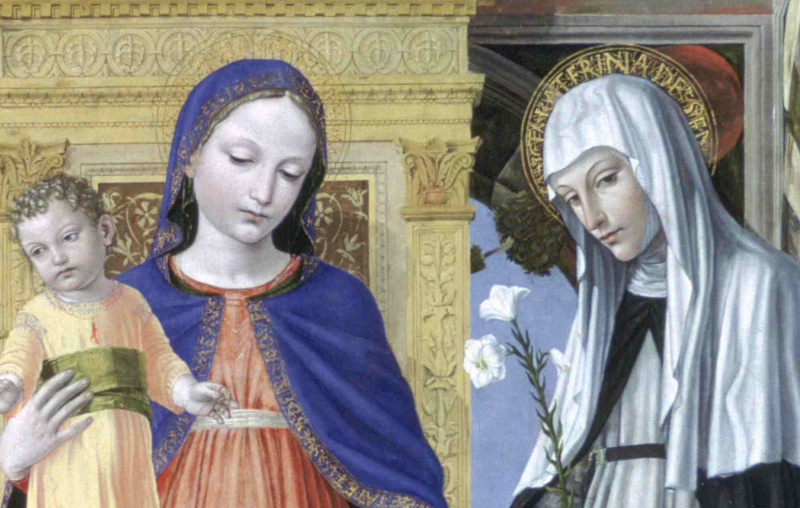 Katarina av Siena med Madonna og barn