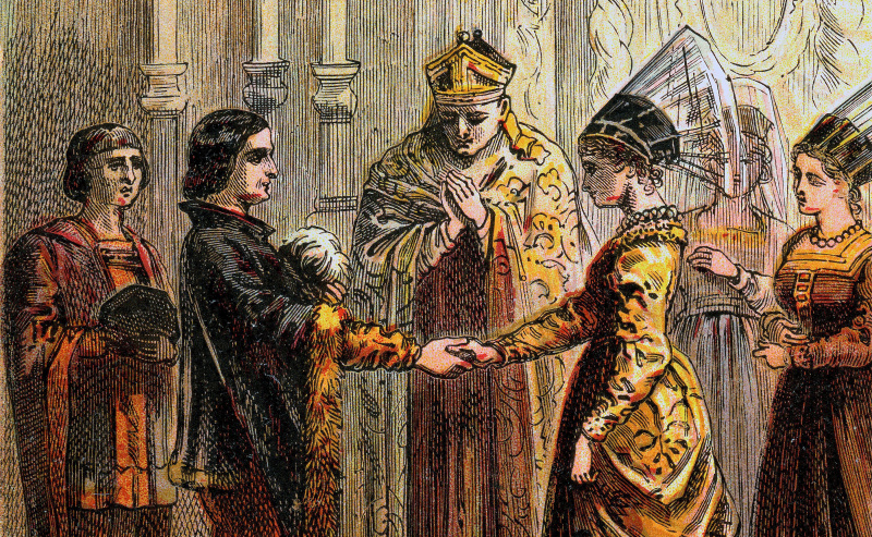 Ekteskap med Henrik V (1470, bilde c1850)