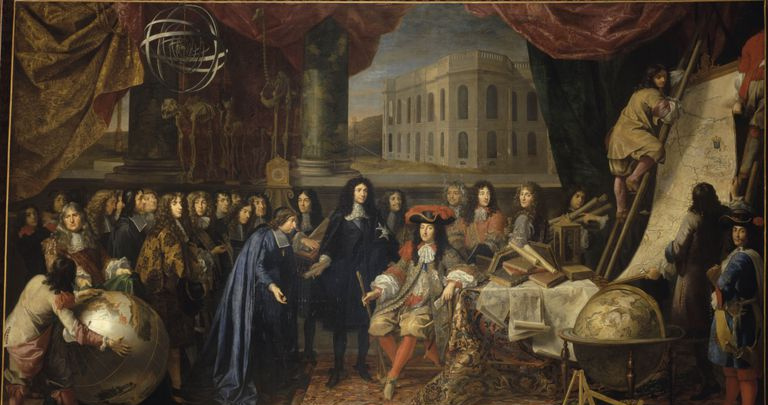 Colbert apresentando os membros da Royal Academy of Sciences para Louis XIV em 1667