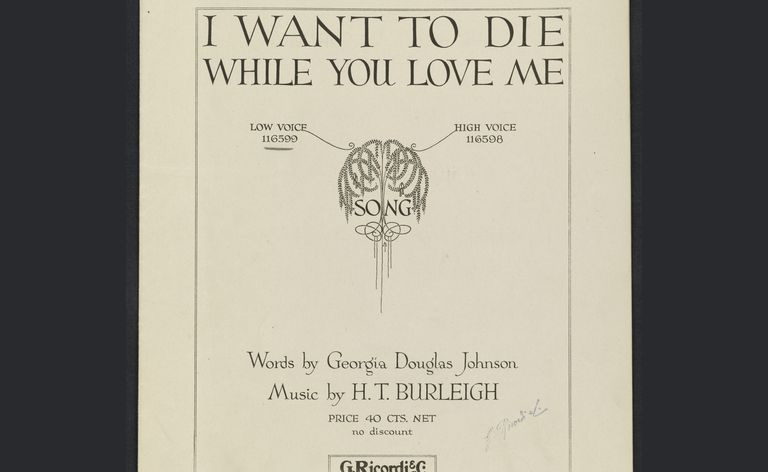 Canción publicada con letra de Georgia Douglas Johnson