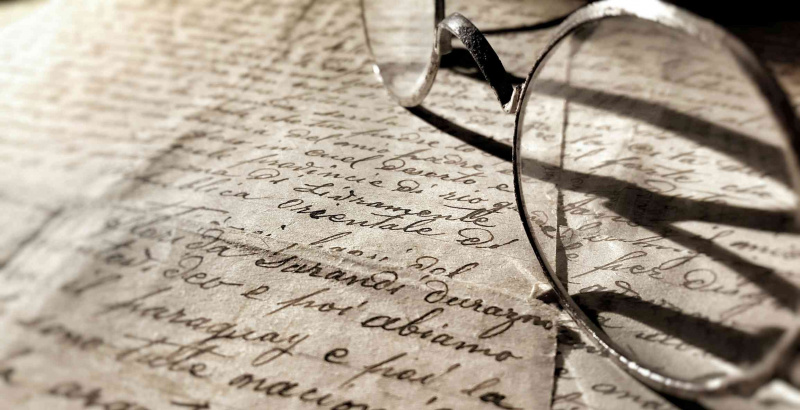 Plan de lunettes sur lettre