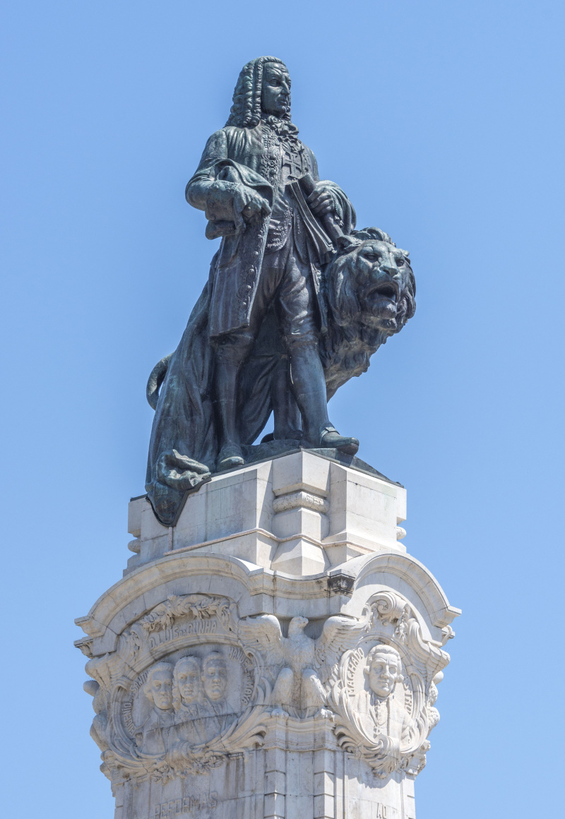 Denkmal von Marques de Pombal gegen Himmel, Pombal-Platz, Lissabon, Portugal
