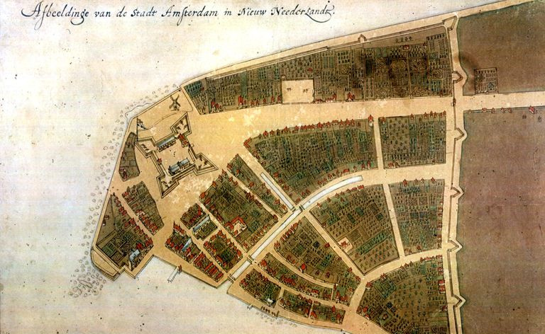 O Plano Castello, o mais antigo plano conhecido de Nova Amsterdã na Nova Holanda, ca. 1660