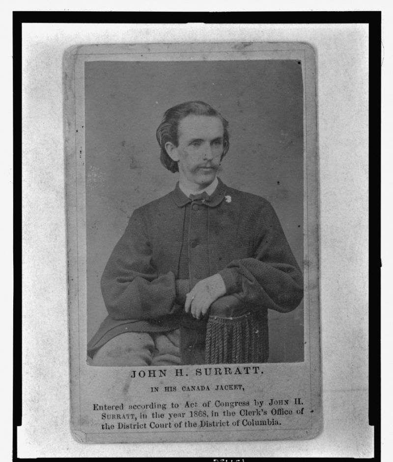 カナダのジャケットを着たジョン・サラット・ジュニア、1866年頃