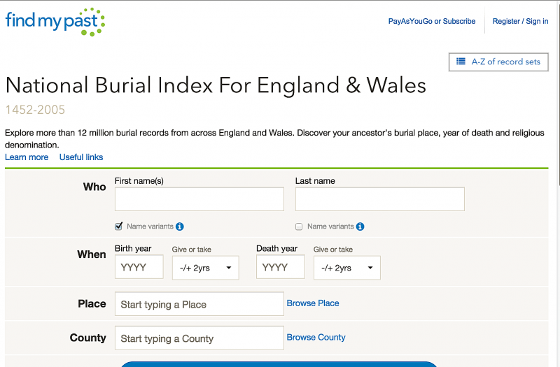 Nationaler Bestattungsindex für England und Wales