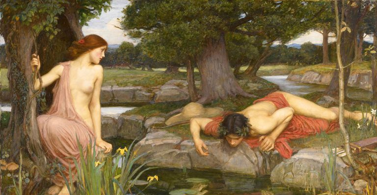 Narcisse et Echo (1903), une interprétation préraphaélite de John William Waterhouse