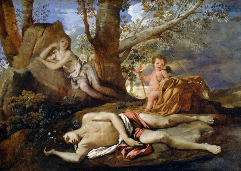 Echo et Narcisse, 1630, de Nicolas Poussin (1594-1665), huile sur toile