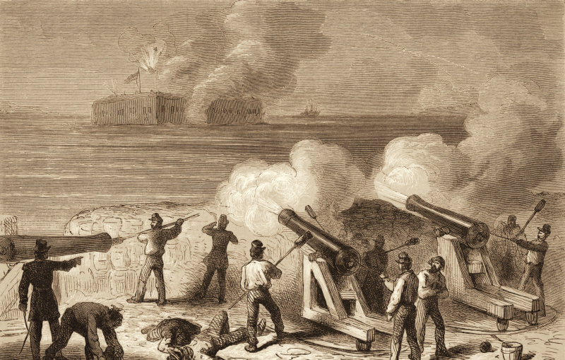 Illustrasjon av angrepet på Fort Sumter