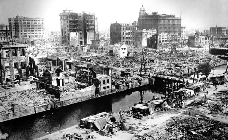 As ruínas de Nihombushi resultaram da destruição do terremoto de 1923