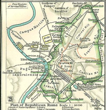 Republikansk kart over Roma: ca. 40 f.Kr.