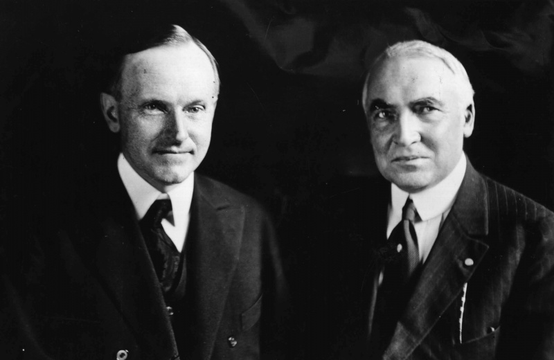 Portrett av Harding og Coolidge
