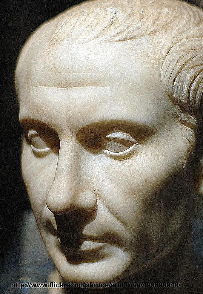 Julius Cæsar. Marmor, fra midten av det første århundre e.Kr., funn på øya Pantelleria.