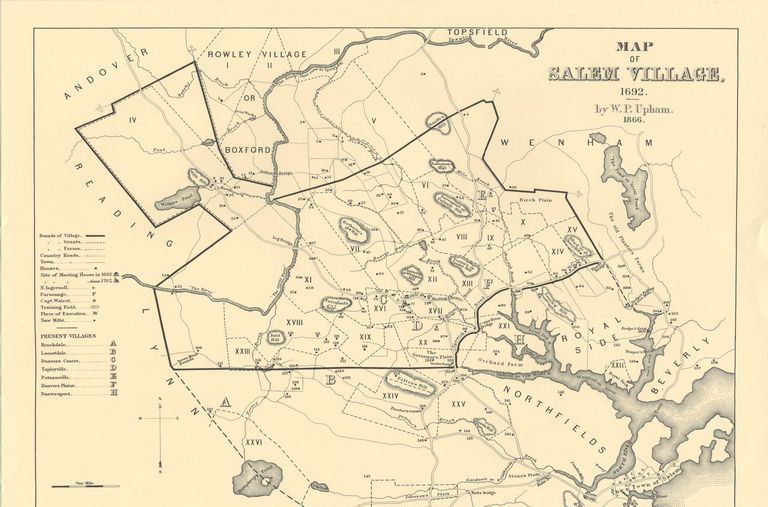 Carte du village de Salem depuis Upham