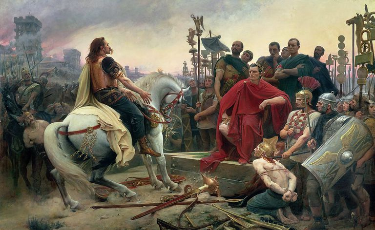 Vercingetorix joga os braços aos pés de Júlio César