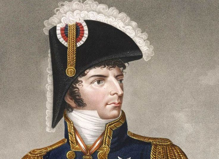 Gravur von Marschall Jean Bernadotte in Uniform.
