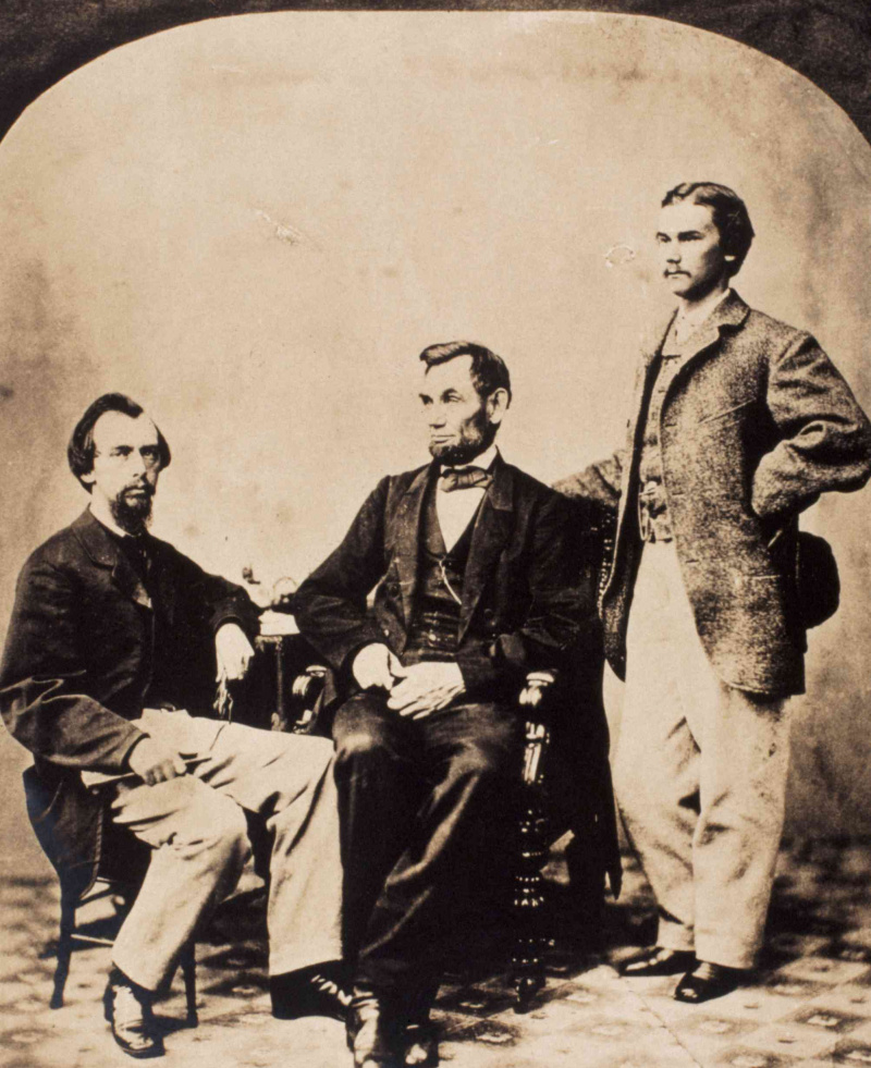 Präsident Lincoln, John G. Nicolay und John Hay