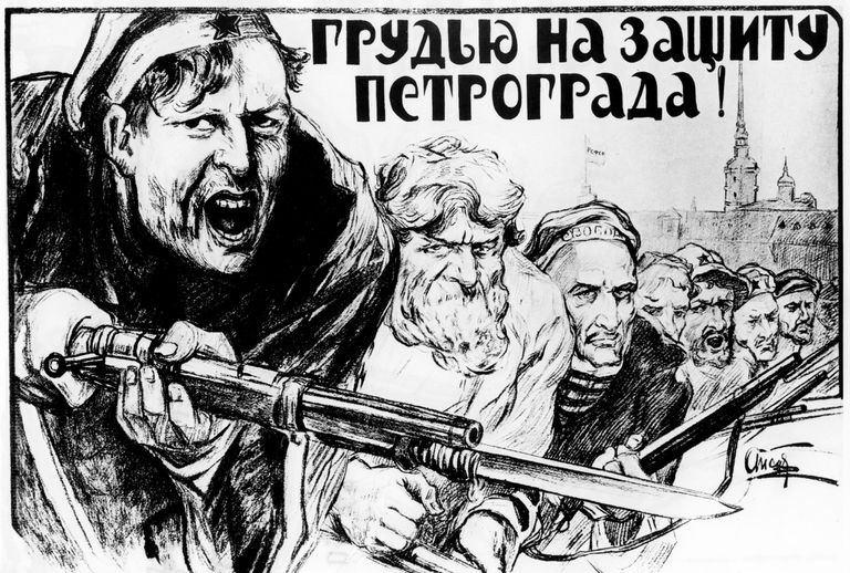 Plakat przedstawiający rewolucję rosyjską 1917