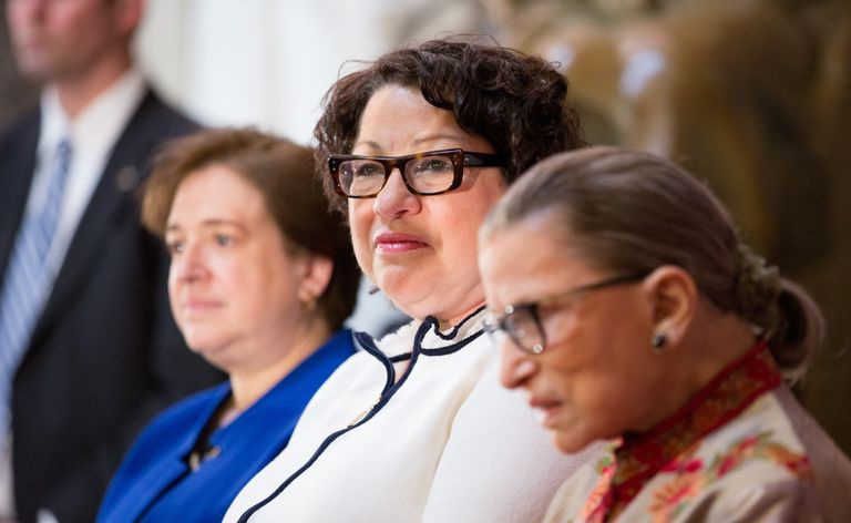 As juízas da Suprema Corte dos EUA Elena Kagan, Sonia Sotomayor e Ruth Bader Ginsburg