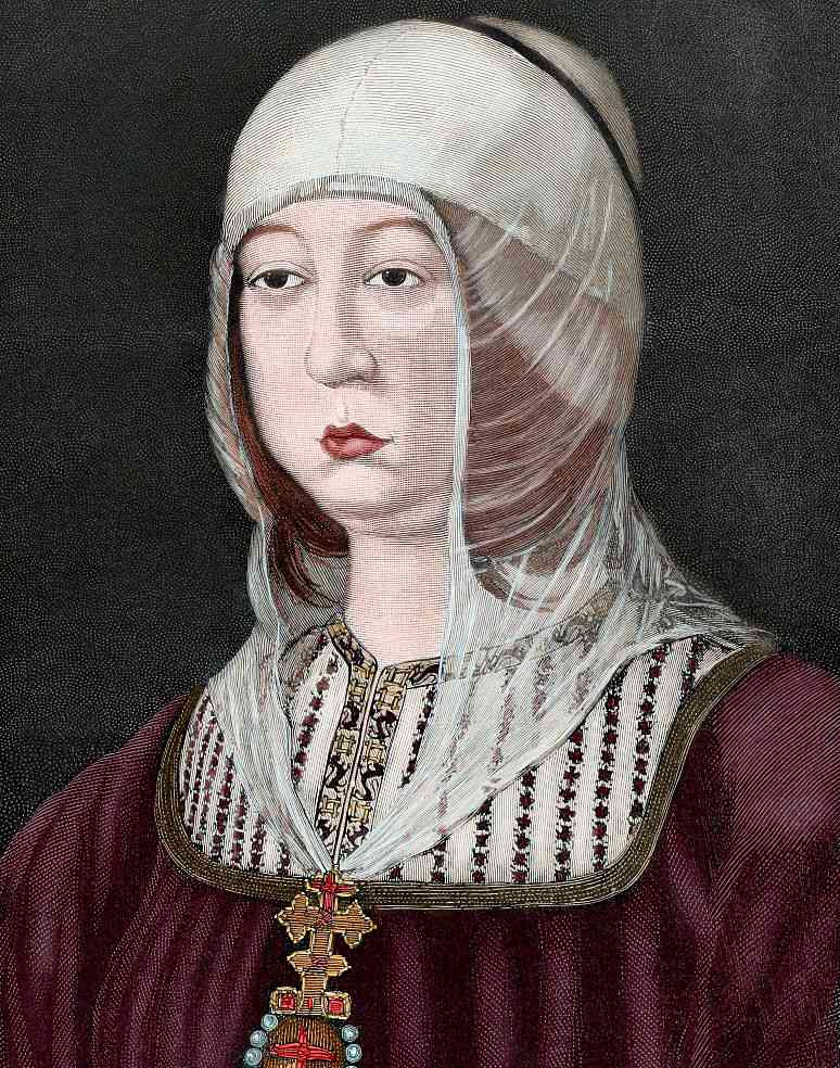 Isabel I de Castela (1451-1504). Gravação. Colori.